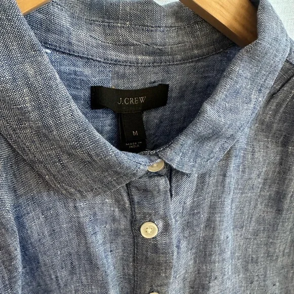 J.Crew Captaine Blue Linen Button-Up Shirt - Picture 2 of 4